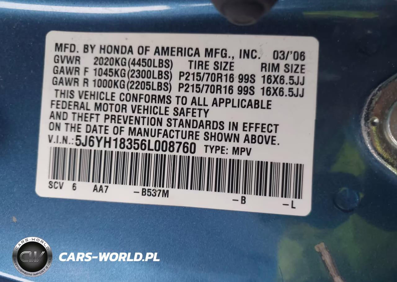 2006 Honda Element Lx VIN:5J6YH18356L008760 - 9