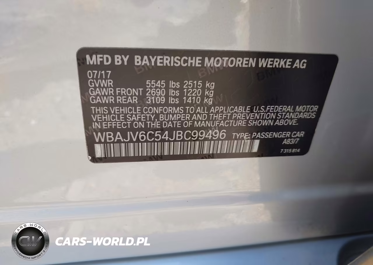 2018 BMW 640I Gran Turismo Xigt VIN:WBAJV6C54JBC99496 - 9