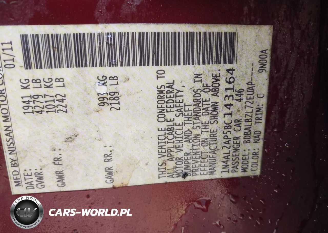 2011 Nissan Altima 2.5 S VIN:1N4AL2AP5BC143164 - 9
