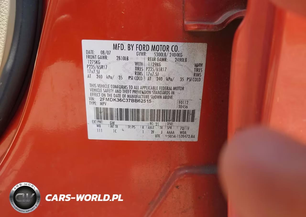 2007 Ford Edge Se VIN:2FMDK36C37BB62515 - 9