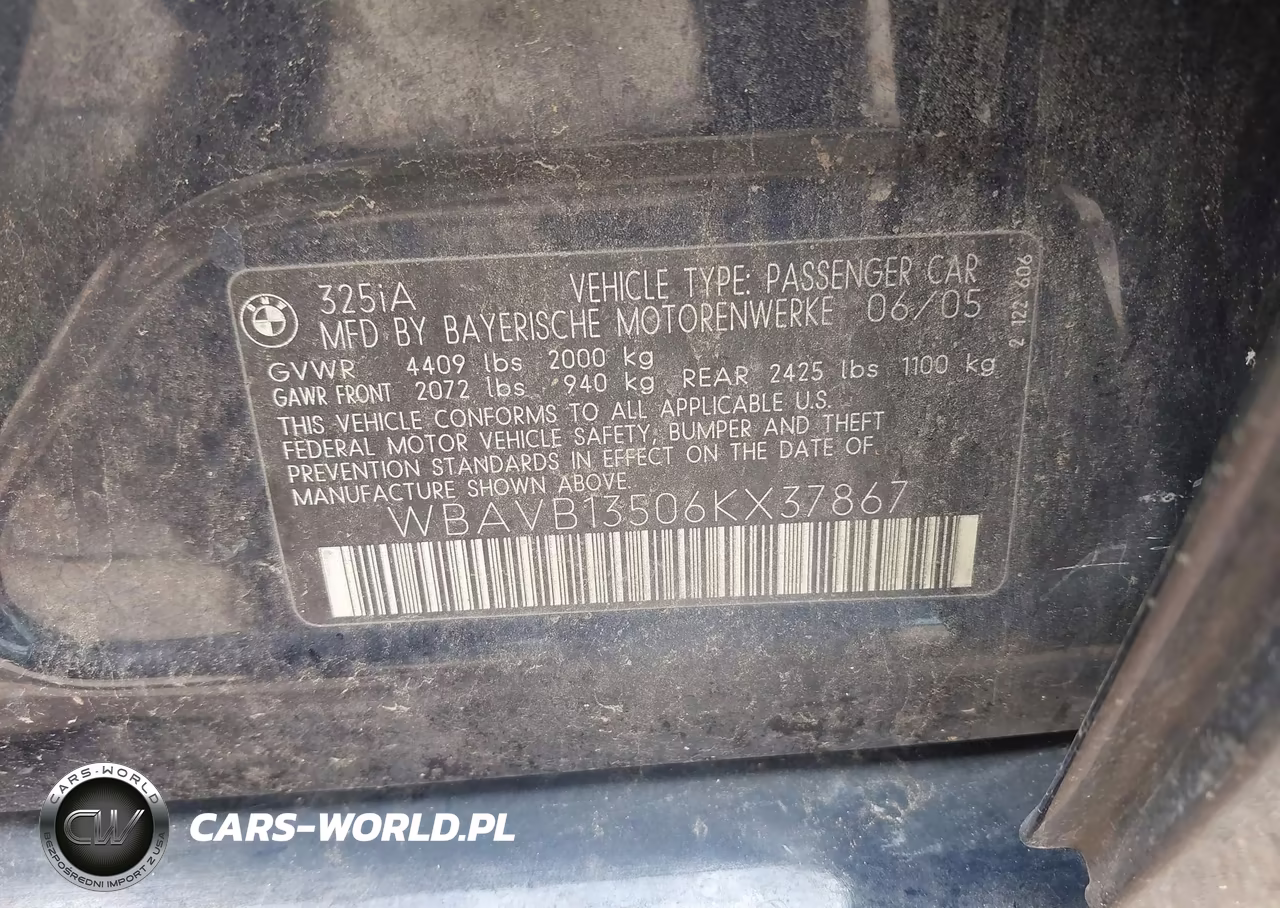 2006 BMW 325I VIN:WBAVB13506KX37867 - 9