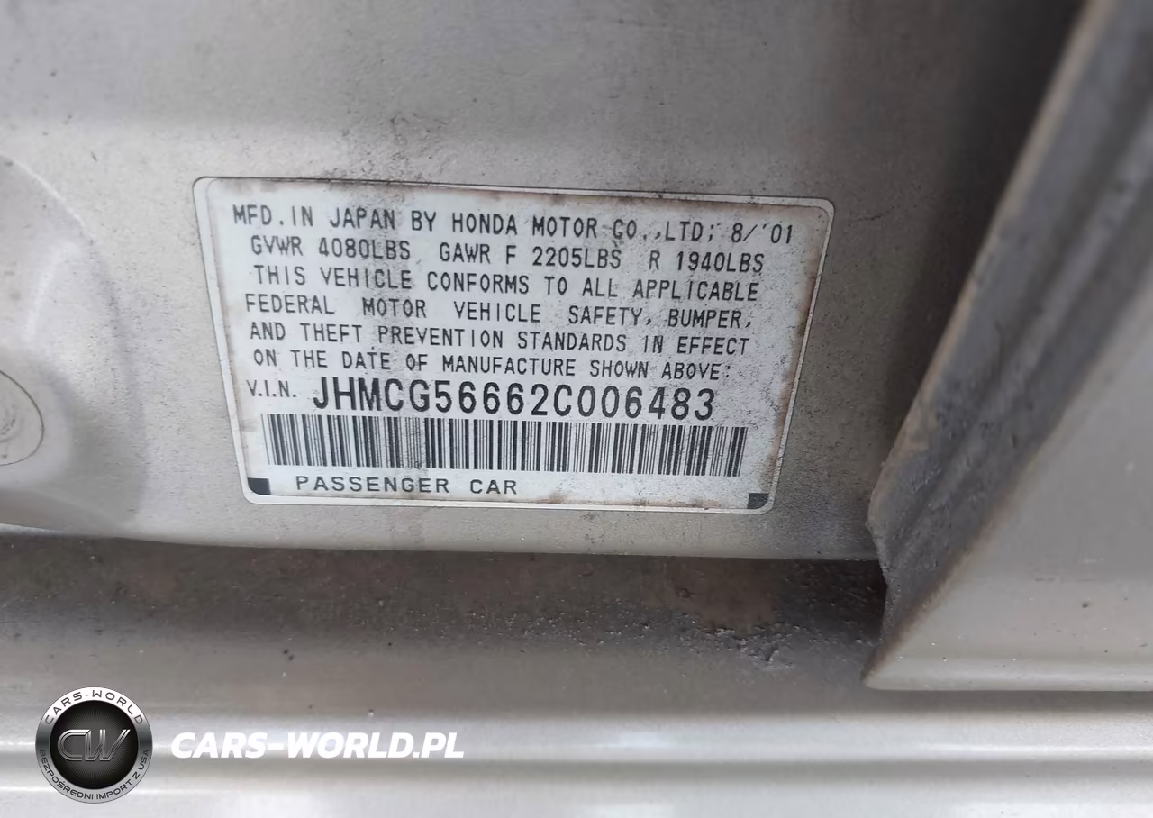2002 Honda Accord 2.3 Ex VIN:JHMCG56662C006483 - 9