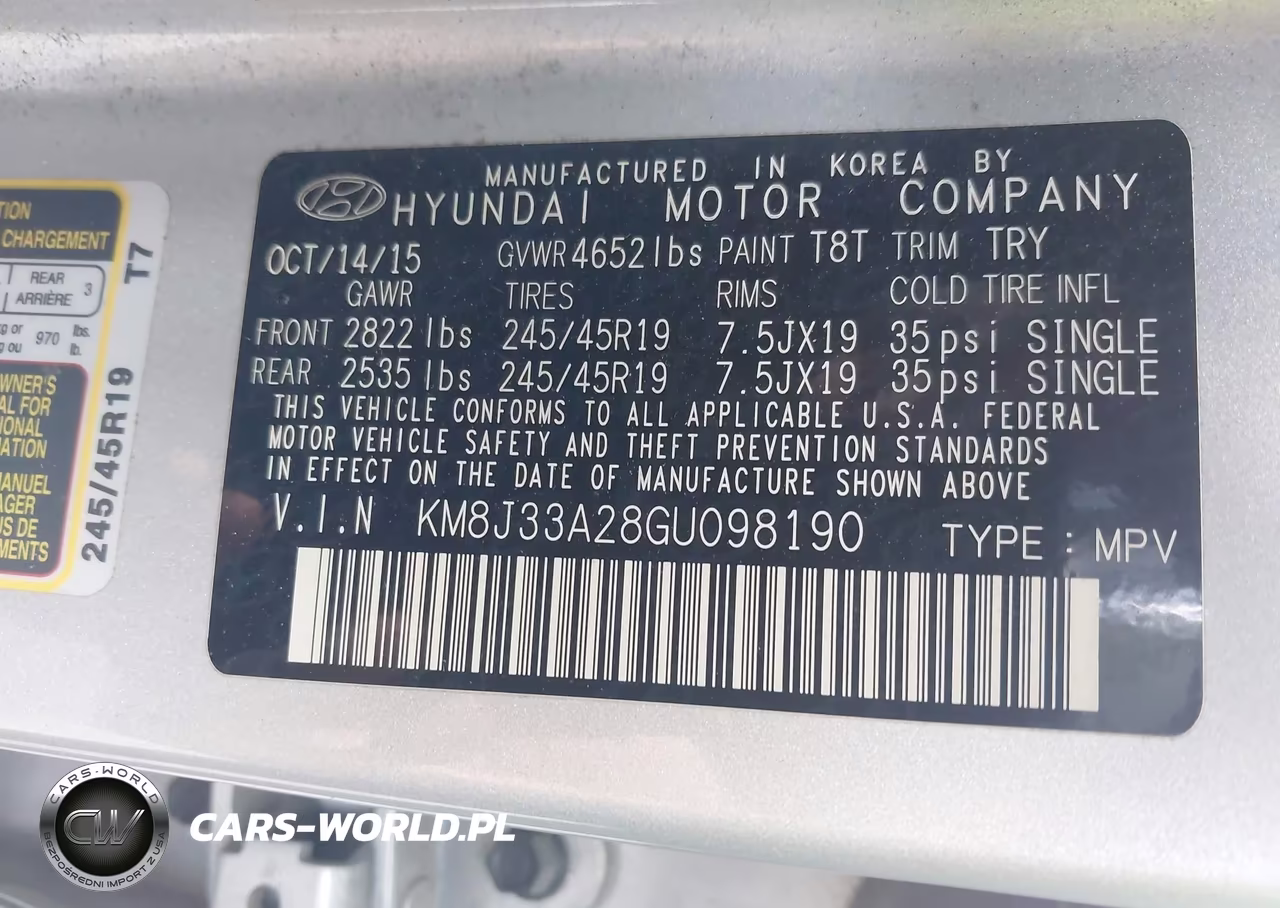 2016 Hyundai Tucson Limited VIN:KM8J33A28GU098190 - 9