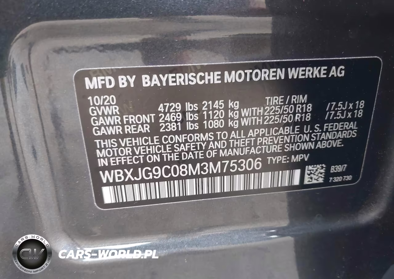 2021 BMW X1 xDrive28I VIN:WBXJG9C08M3M75306 - 9