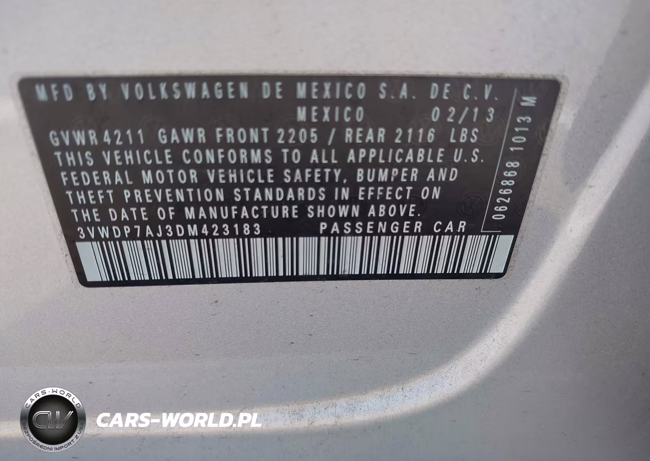 2013 Volkswagen Jetta 2.5L Se VIN:3VWDP7AJ3DM423183 - 9