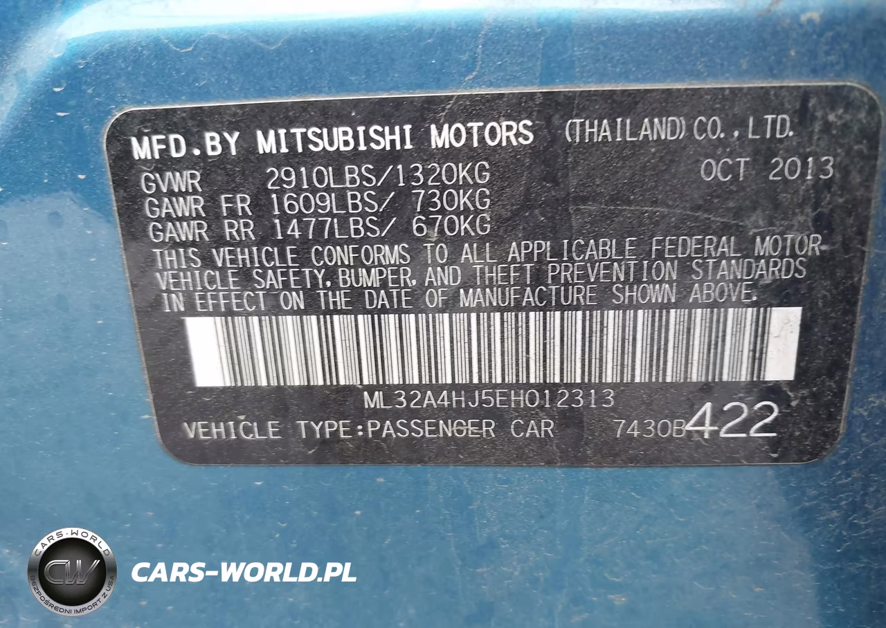2014 Mitsubishi Mirage Es VIN:ML32A4HJ5EH012313 - 9