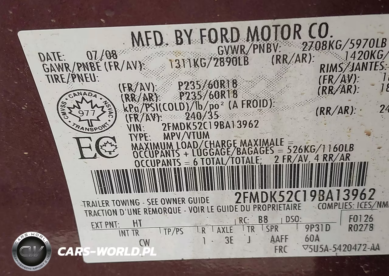 2009 Ford Flex Sel VIN:2FMDK52C19BA13962 - 9