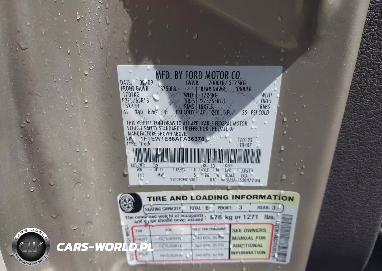 2010 Ford F-150 Xlt VIN:1FTEW1E88AFA36378 - 9