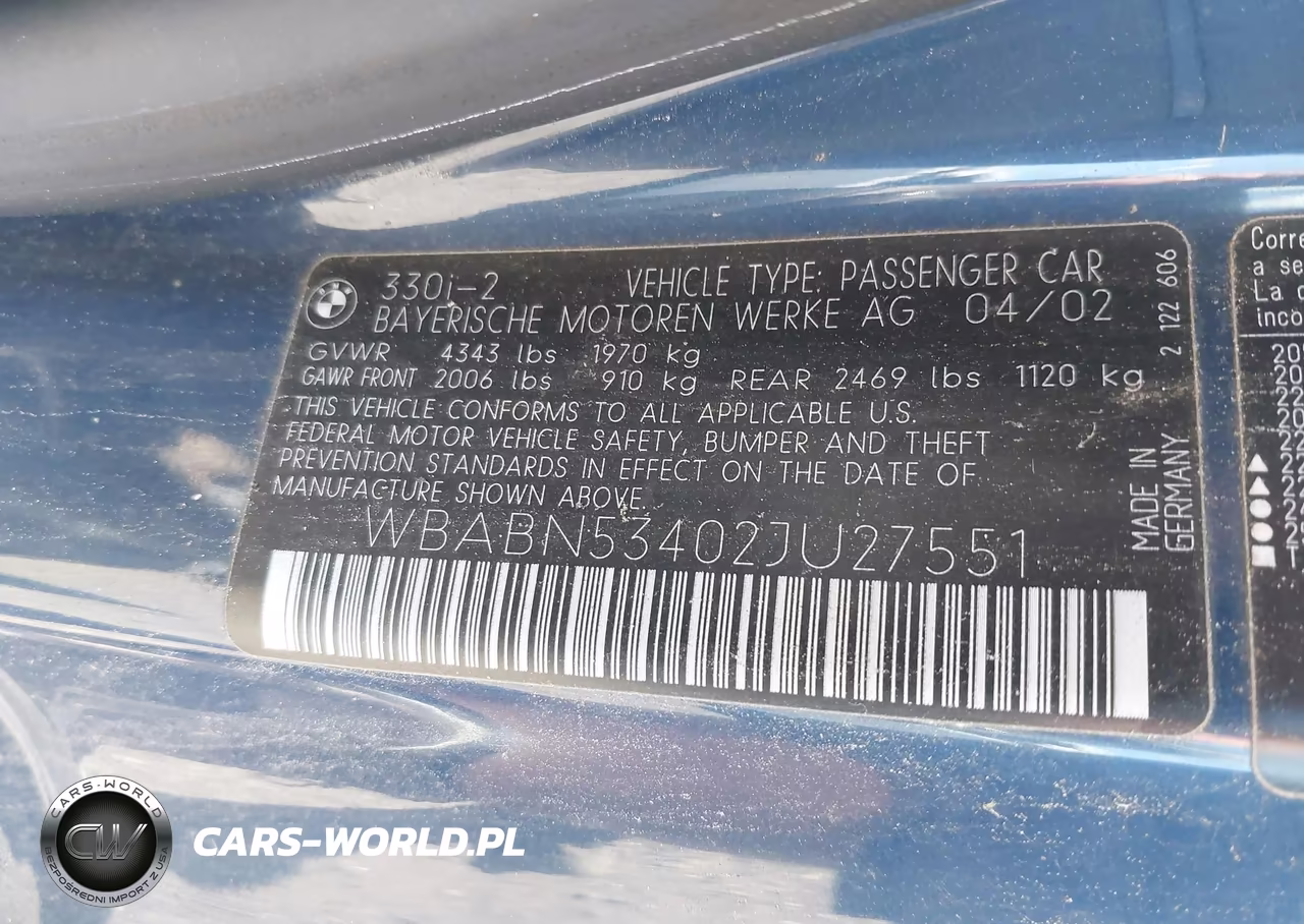 2002 BMW 330Ci VIN:WBABN53402JU27551 - 9