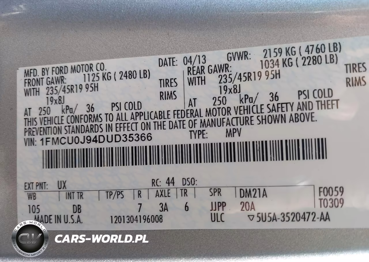2013 Ford Escape Titanium VIN:1FMCU0J94DUD35366 - 9