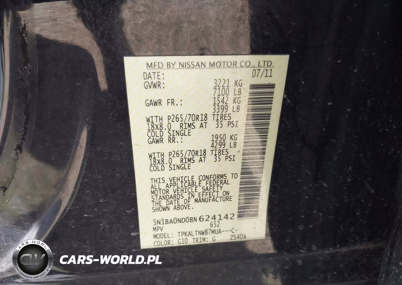 2011 Nissan Armada Sv VIN:5N1BA0ND0BN624142 - 9