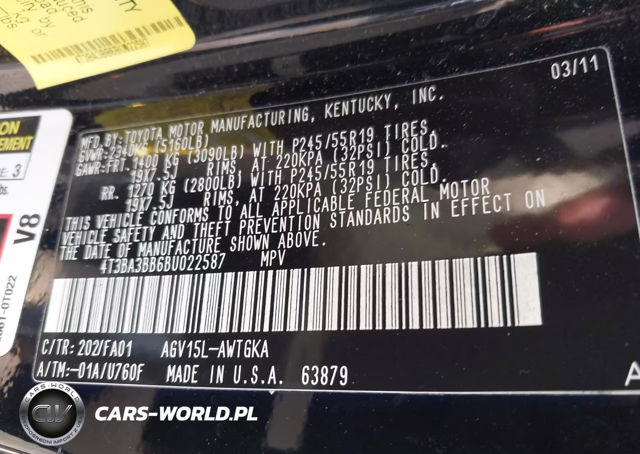 2011 Toyota Venza VIN:4T3BA3BB6BU022587 - 9