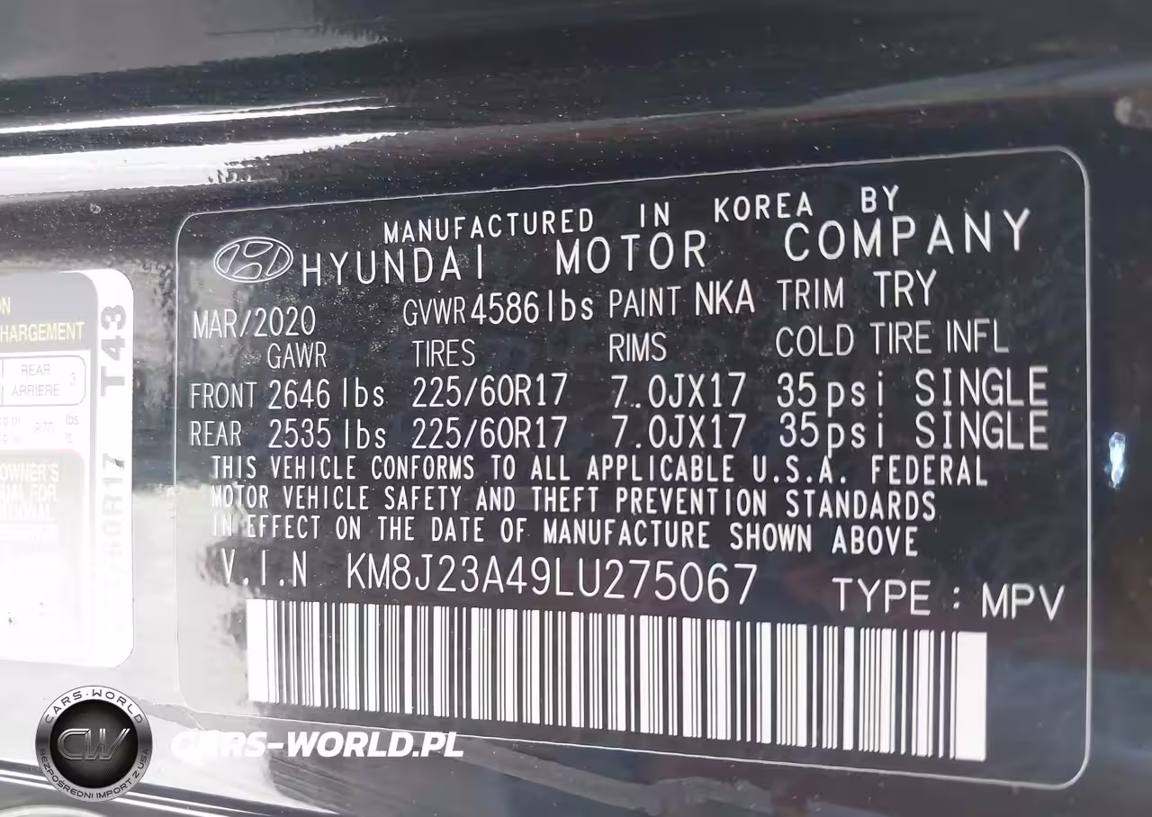 2020 Hyundai Tucson Se VIN:KM8J23A49LU275067 - 9