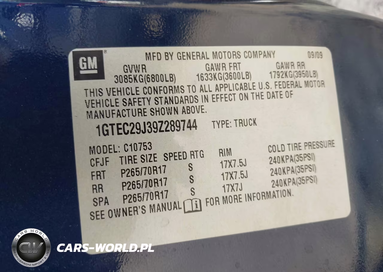2009 GMC Sierra 1500 Sle VIN:1GTEC29J39Z289744 - 9
