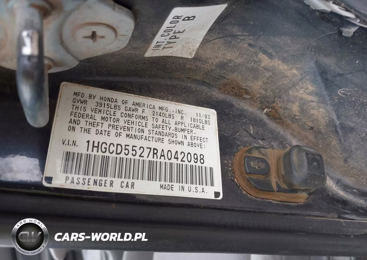 1994 Honda Accord Dx VIN:1HGCD5527RA042098 - 9