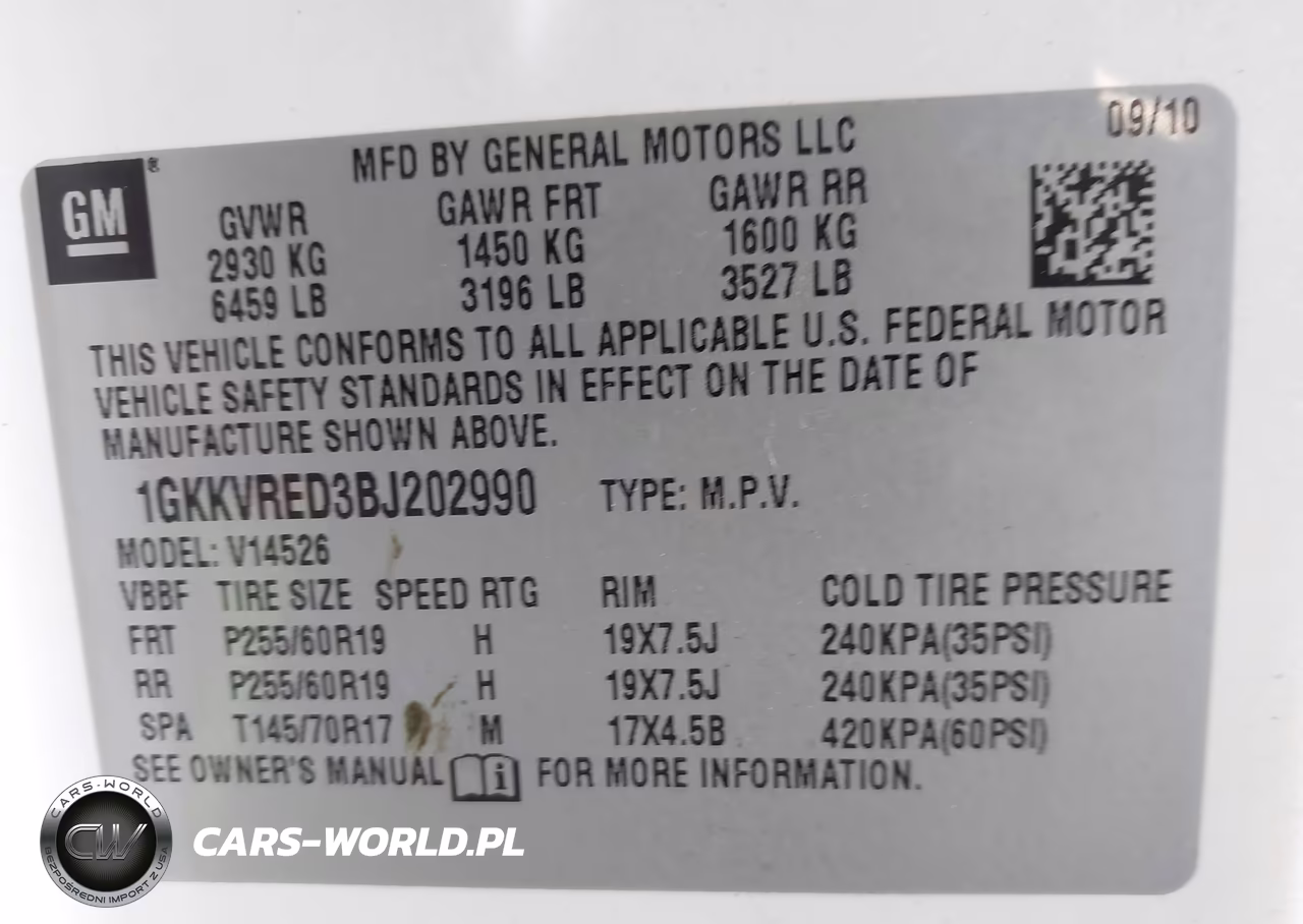 2011 GMC Acadia Slt-1 VIN:1GKKVRED3BJ202990 - 9