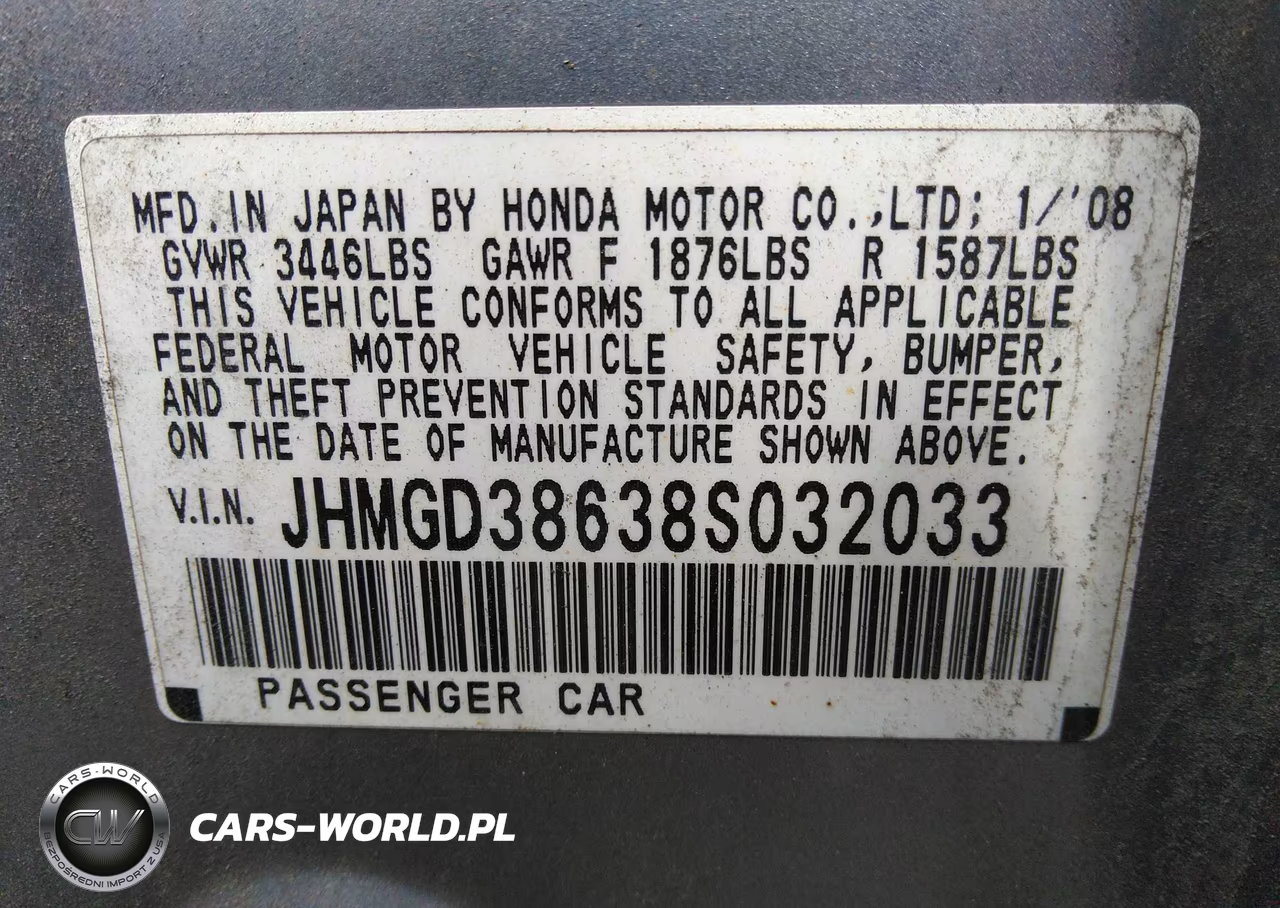 2008 Honda Fit Sport VIN:JHMGD38638S032033 - 9