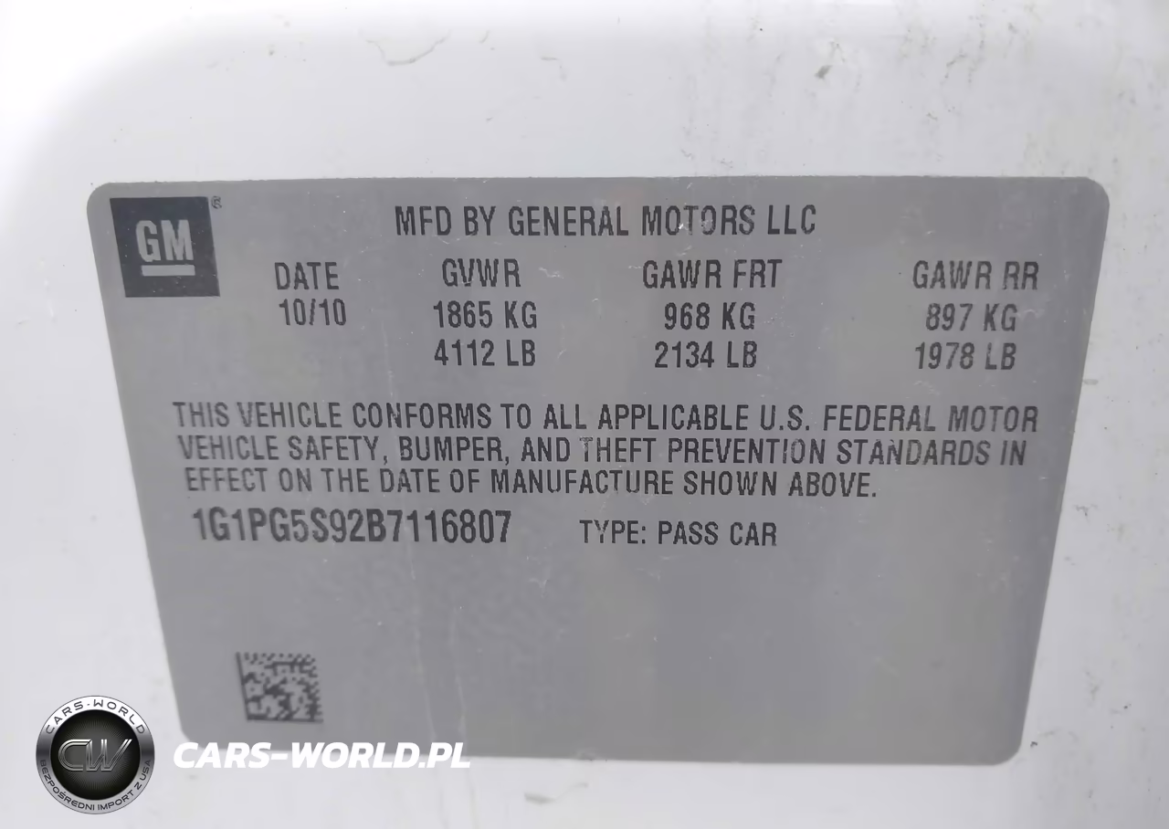 2011 Chevrolet Cruze 2Lt VIN:1G1PG5S92B7116807 - 9