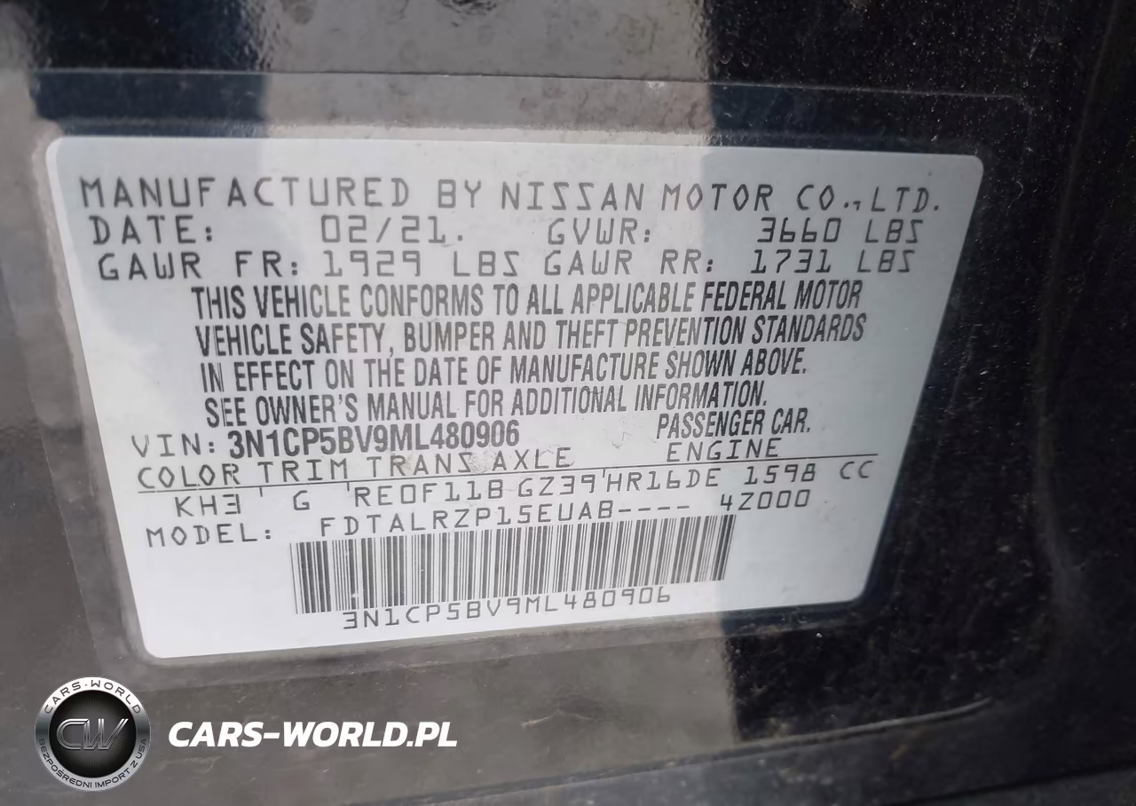2021 Nissan Kicks S Xtronic Cvt VIN:3N1CP5BV9ML480906 - 9