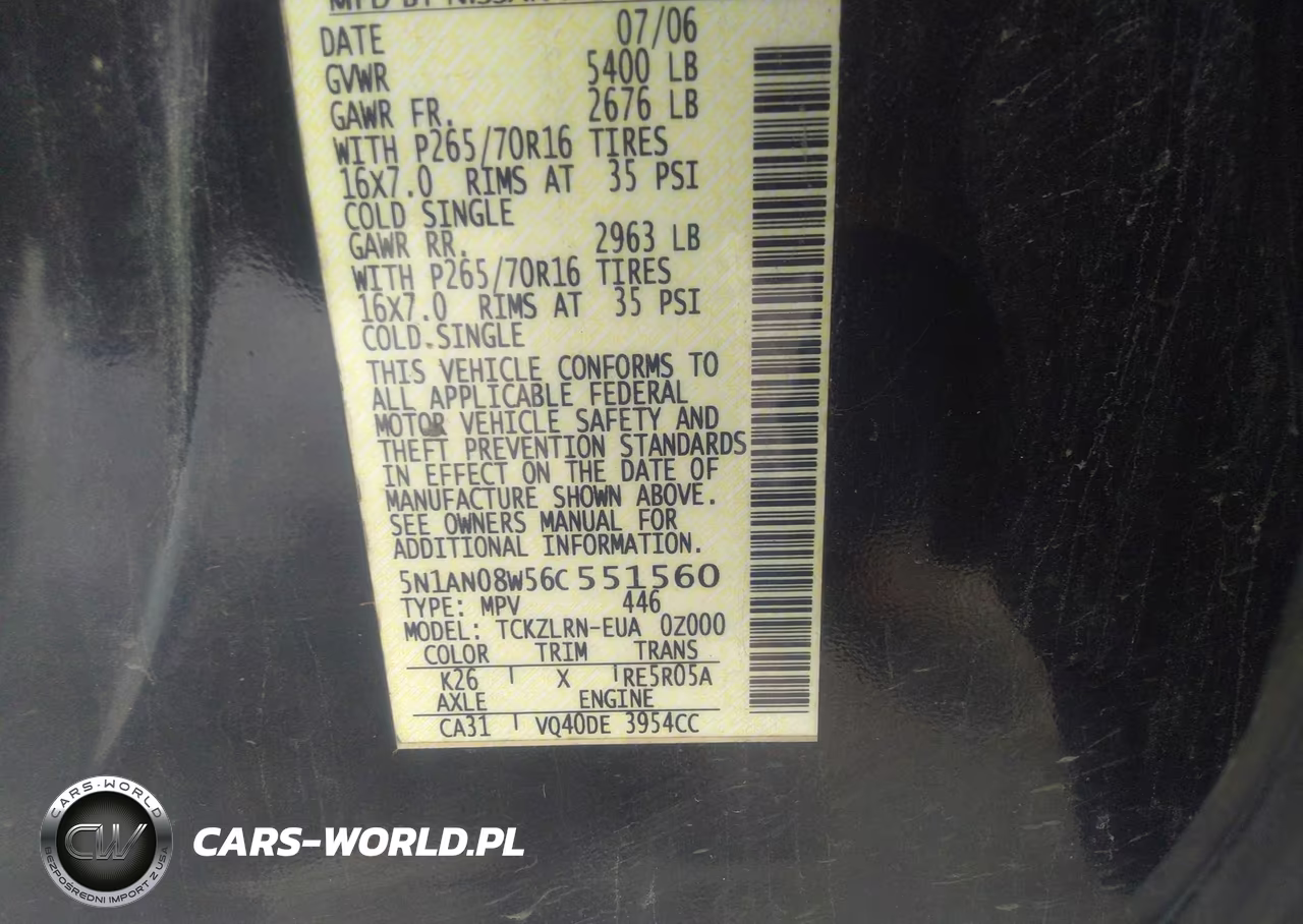 2006 Nissan Xterra S VIN:5N1AN08W56C551560 - 9