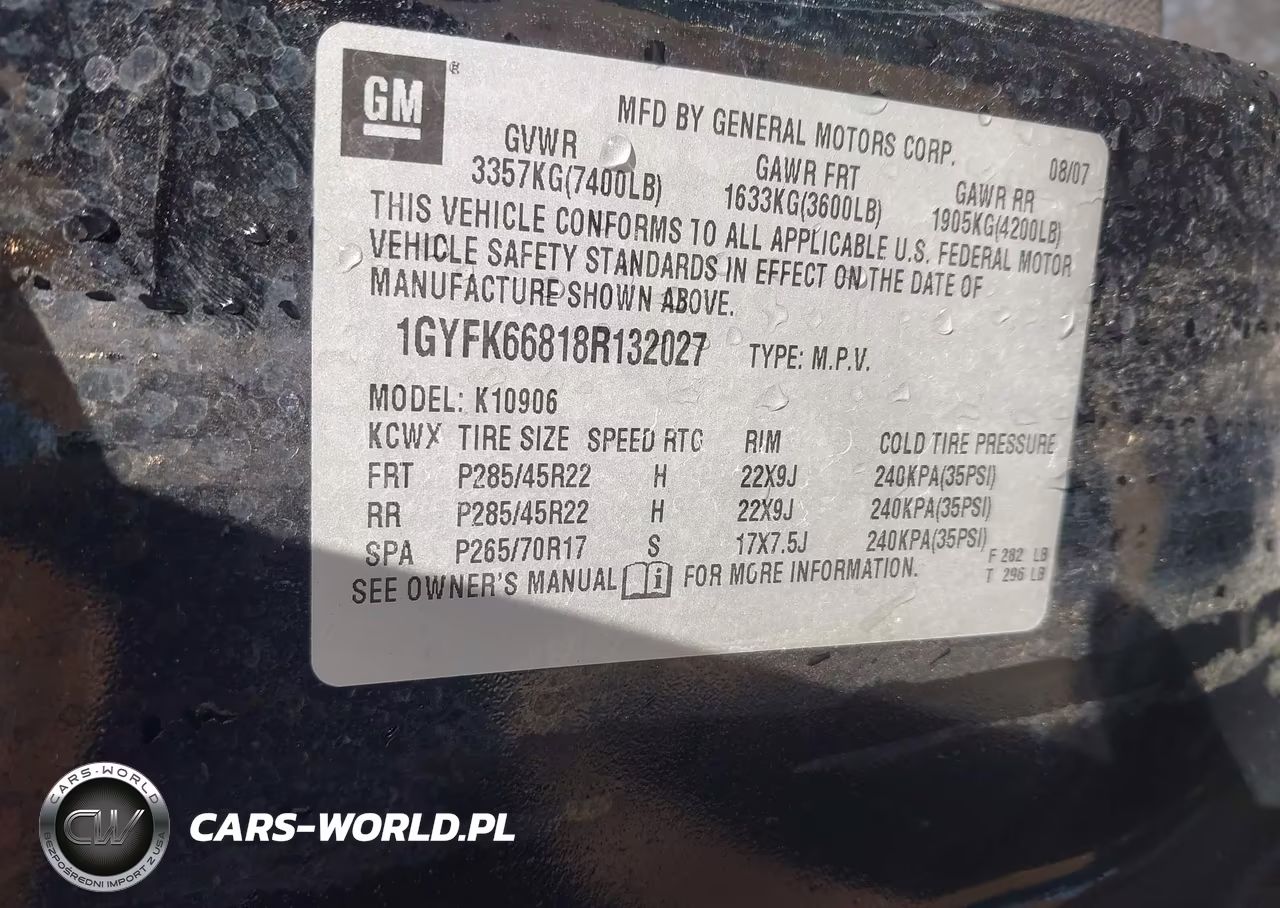 2008 Cadillac Escalade Esv Standard VIN:1GYFK66818R132027 - 9