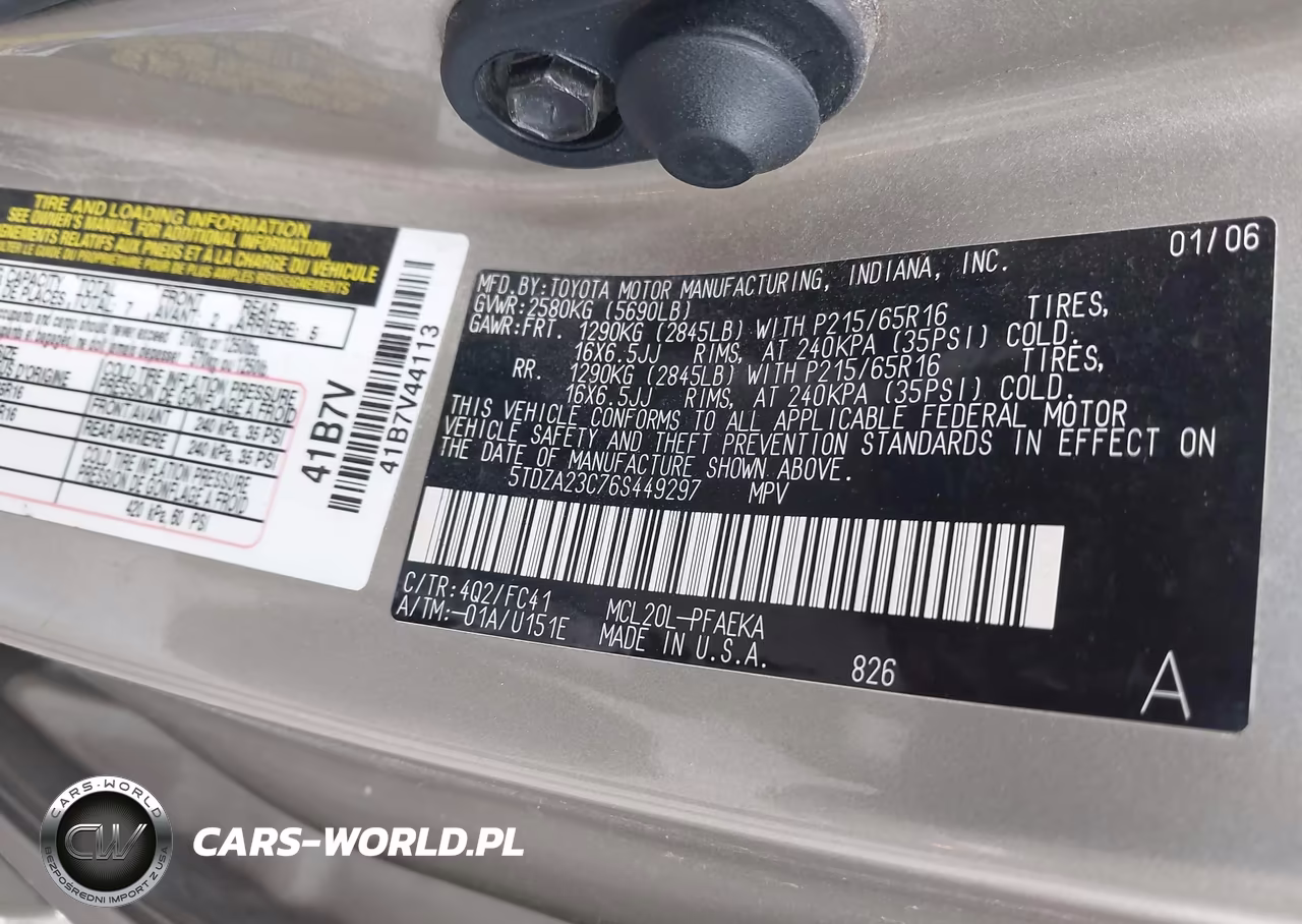 2006 Toyota Sienna Le VIN:5TDZA23C76S449297 - 9