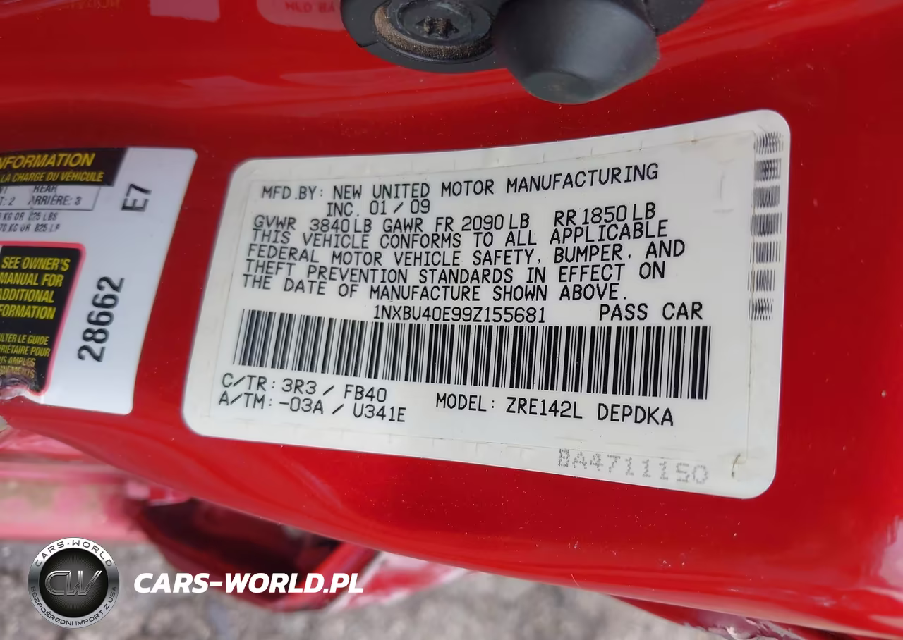 2009 Toyota Corolla Le VIN:1NXBU40E99Z155681 - 9