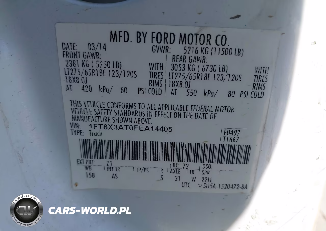 2015 Ford F-350 Xl VIN:1FT8X3AT0FEA14405 - 8