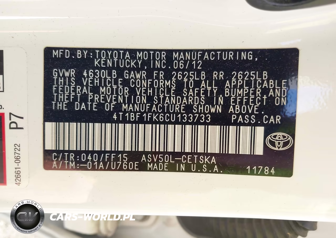 2012 Toyota Camry Se VIN:4T1BF1FK6CU133733 - 9