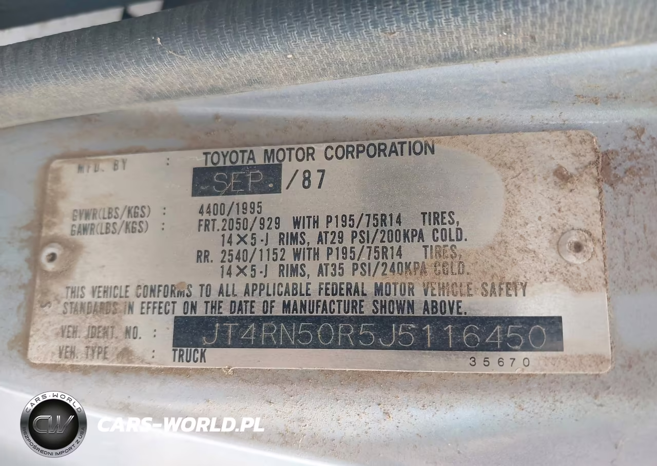 1988 Toyota Pickup 1-2 Ton Rn50 VIN:JT4RN50R5J5116450 - 9
