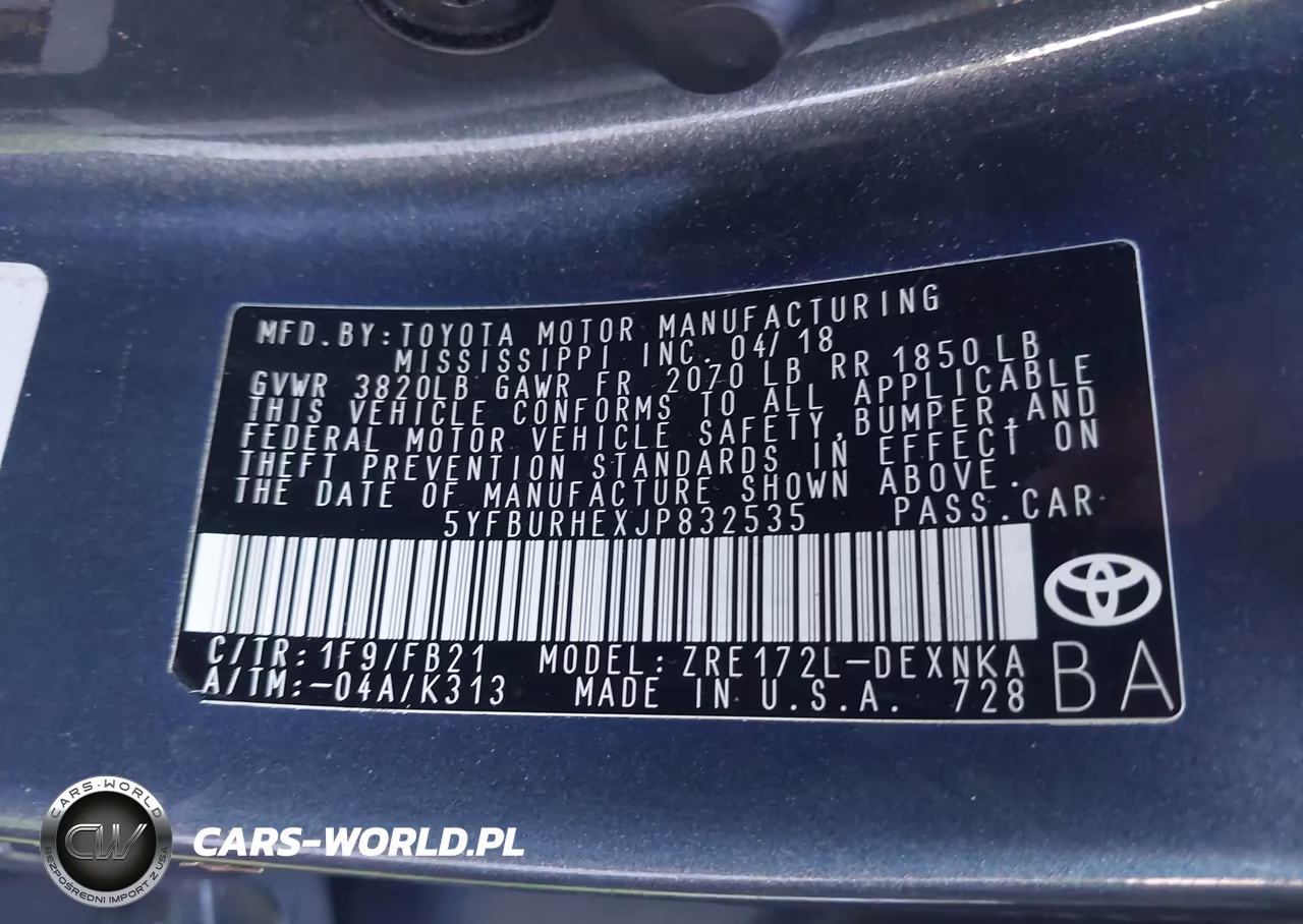 2018 Toyota Corolla Le VIN:5YFBURHEXJP832535 - 9