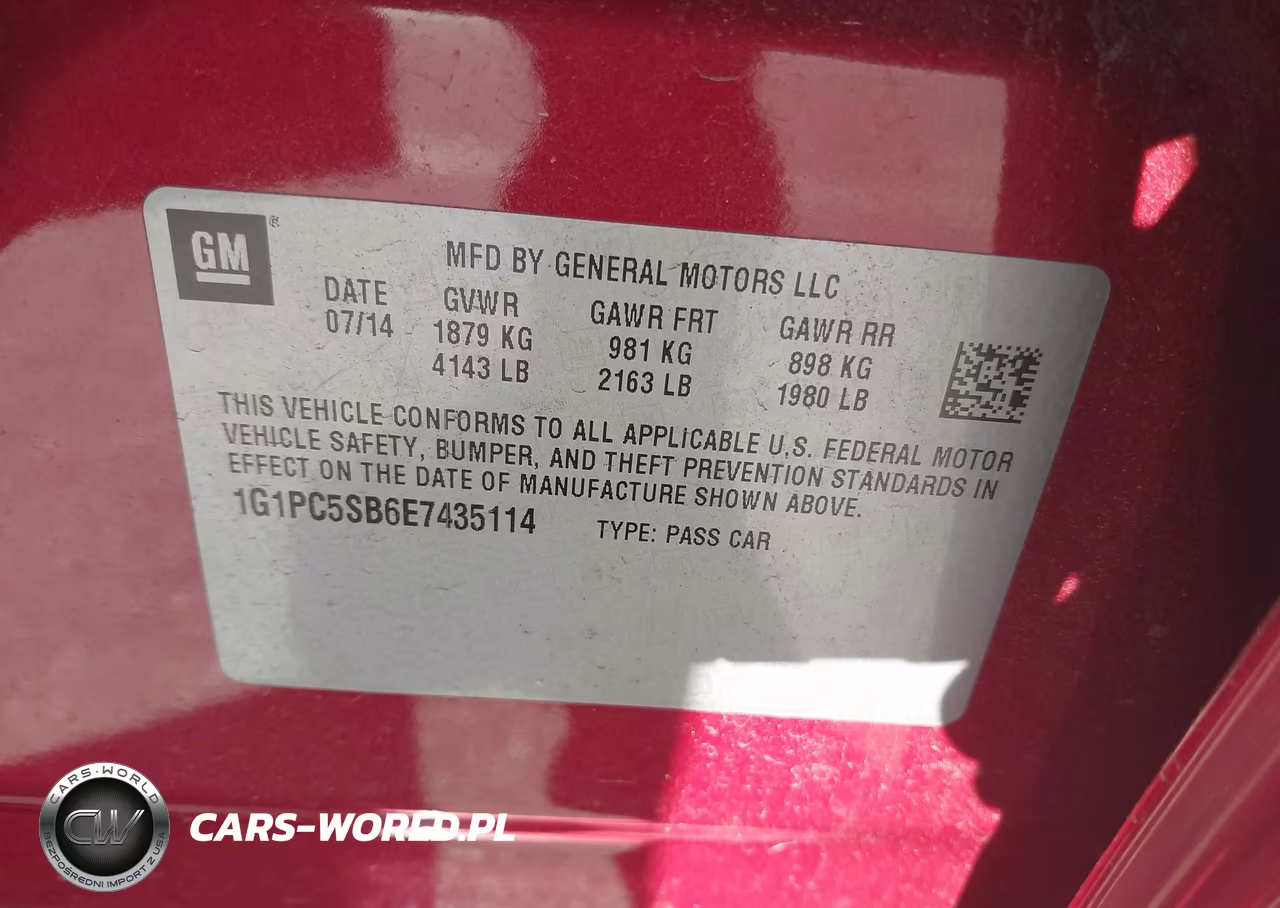 2014 Chevrolet Cruze 1Lt Auto VIN:1G1PC5SB6E7435114 - 9