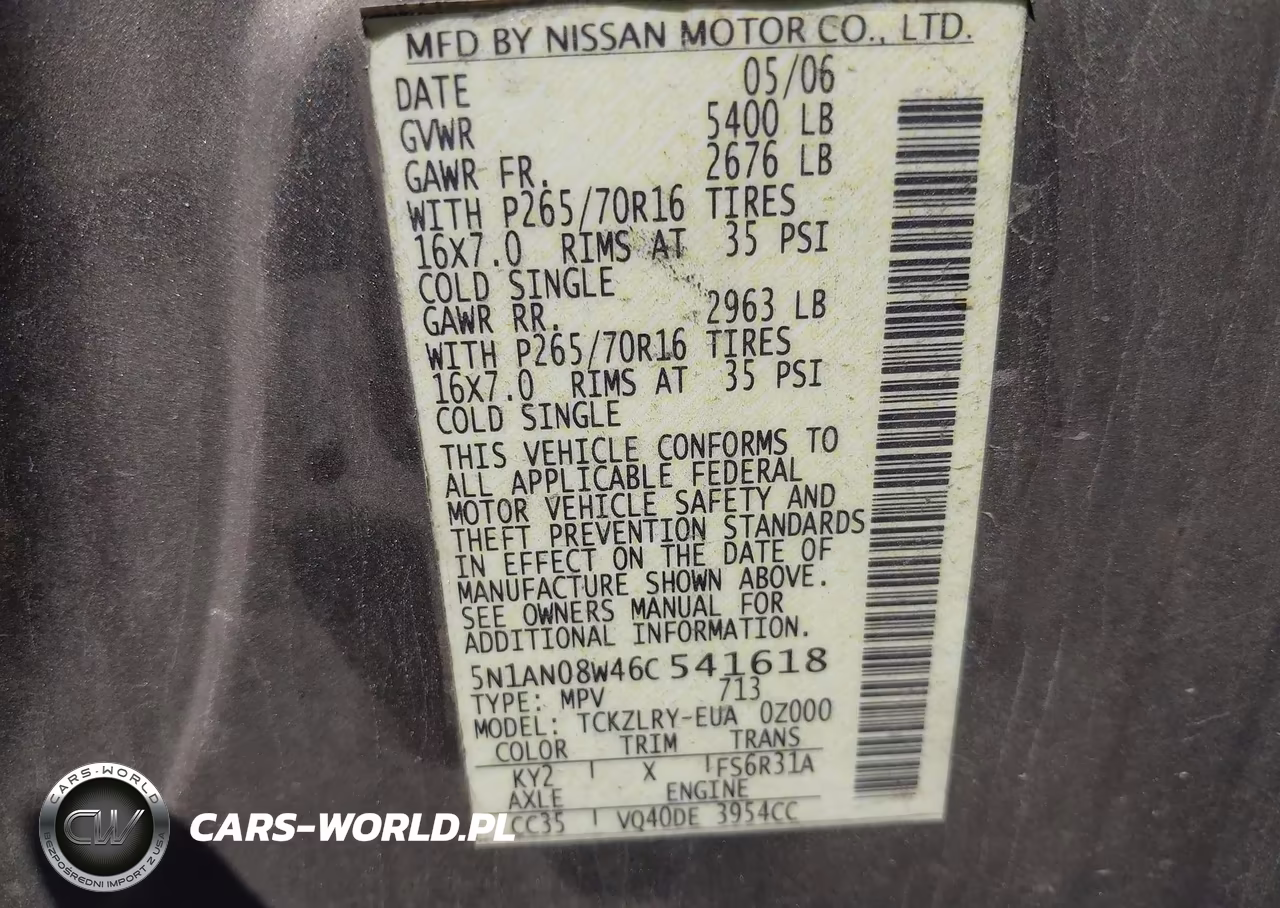 2006 Nissan Xterra S VIN:5N1AN08W46C541618 - 9