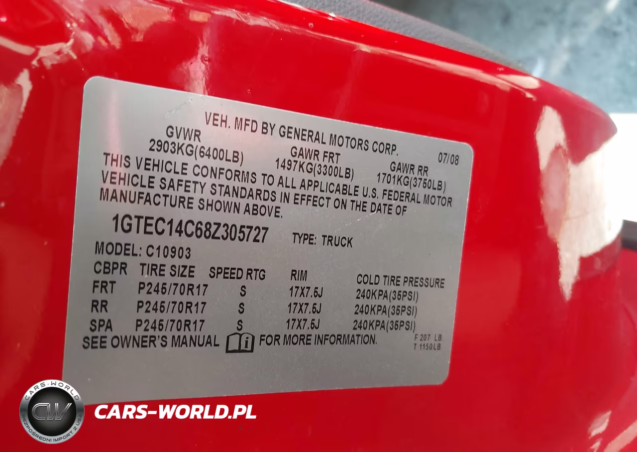 2008 GMC Sierra 1500 Work Truck VIN:1GTEC14C68Z305727 - 9