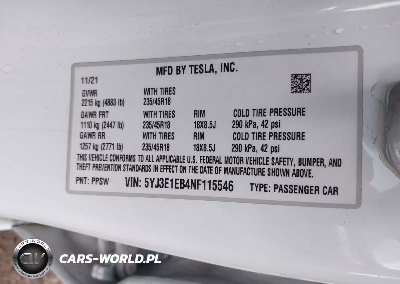 2022 Tesla Model 3 Long Range Dual Motor All-Wheel Drive VIN:5YJ3E1EB4NF115546 - 9