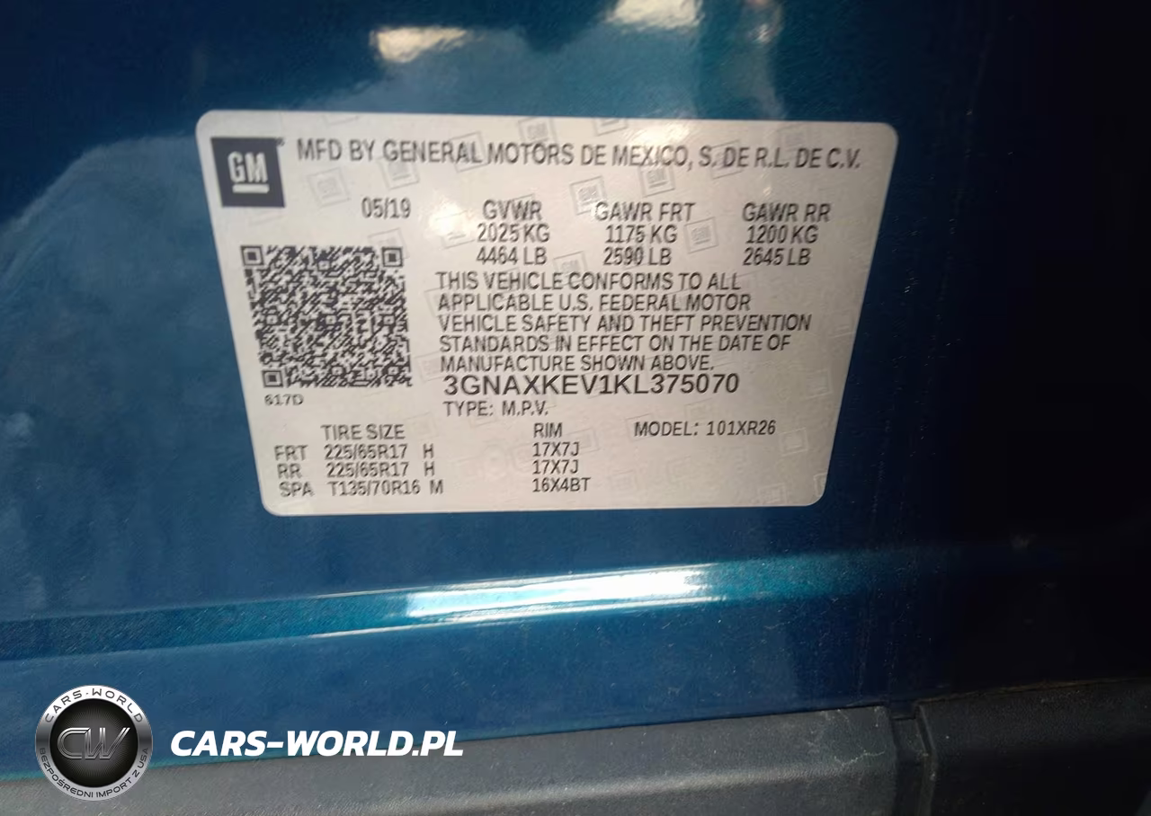 2019 Chevrolet Equinox Lt VIN:3GNAXKEV1KL375070 - 9