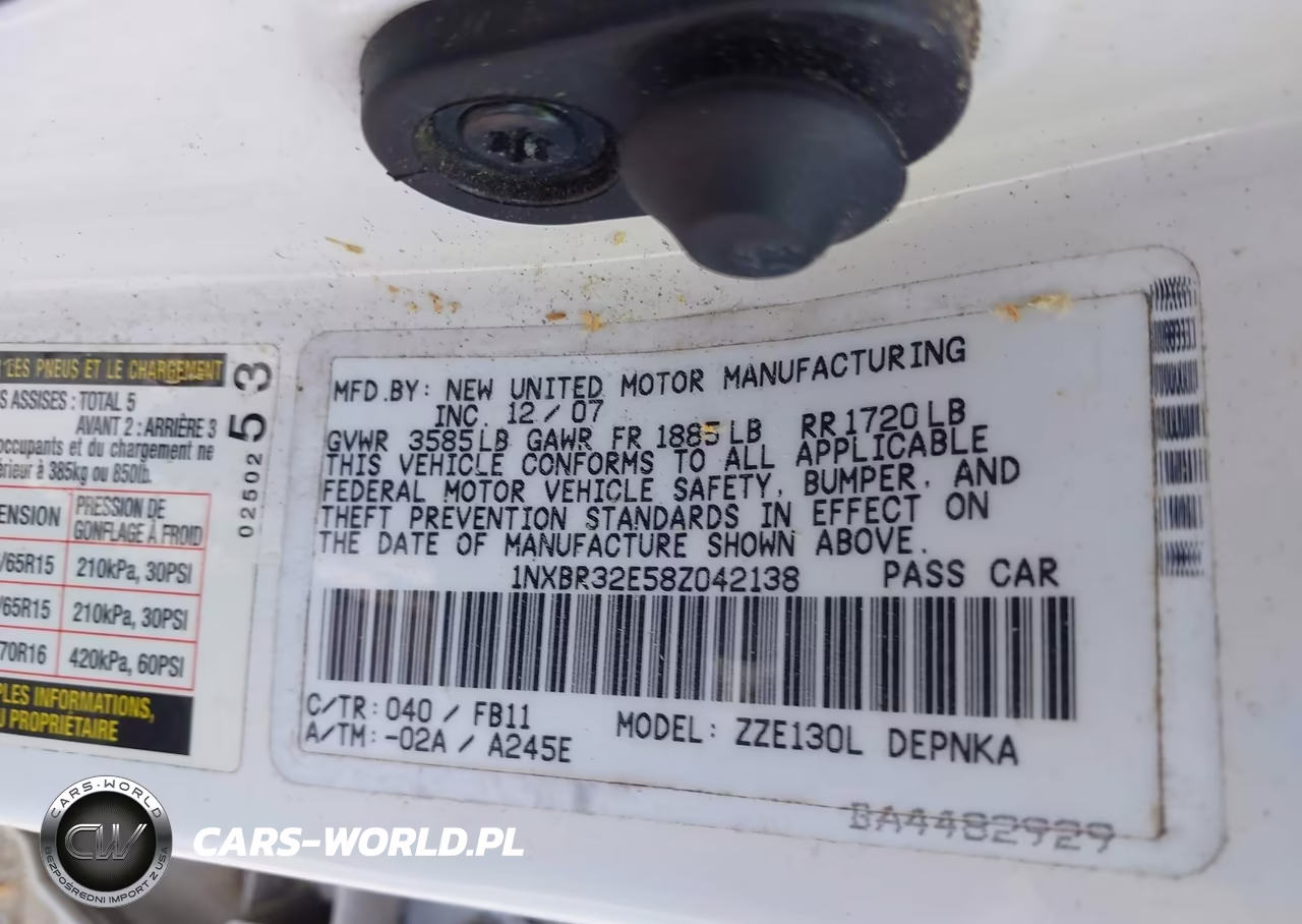 2008 Toyota Corolla Le VIN:1NXBR32E58Z042138 - 9