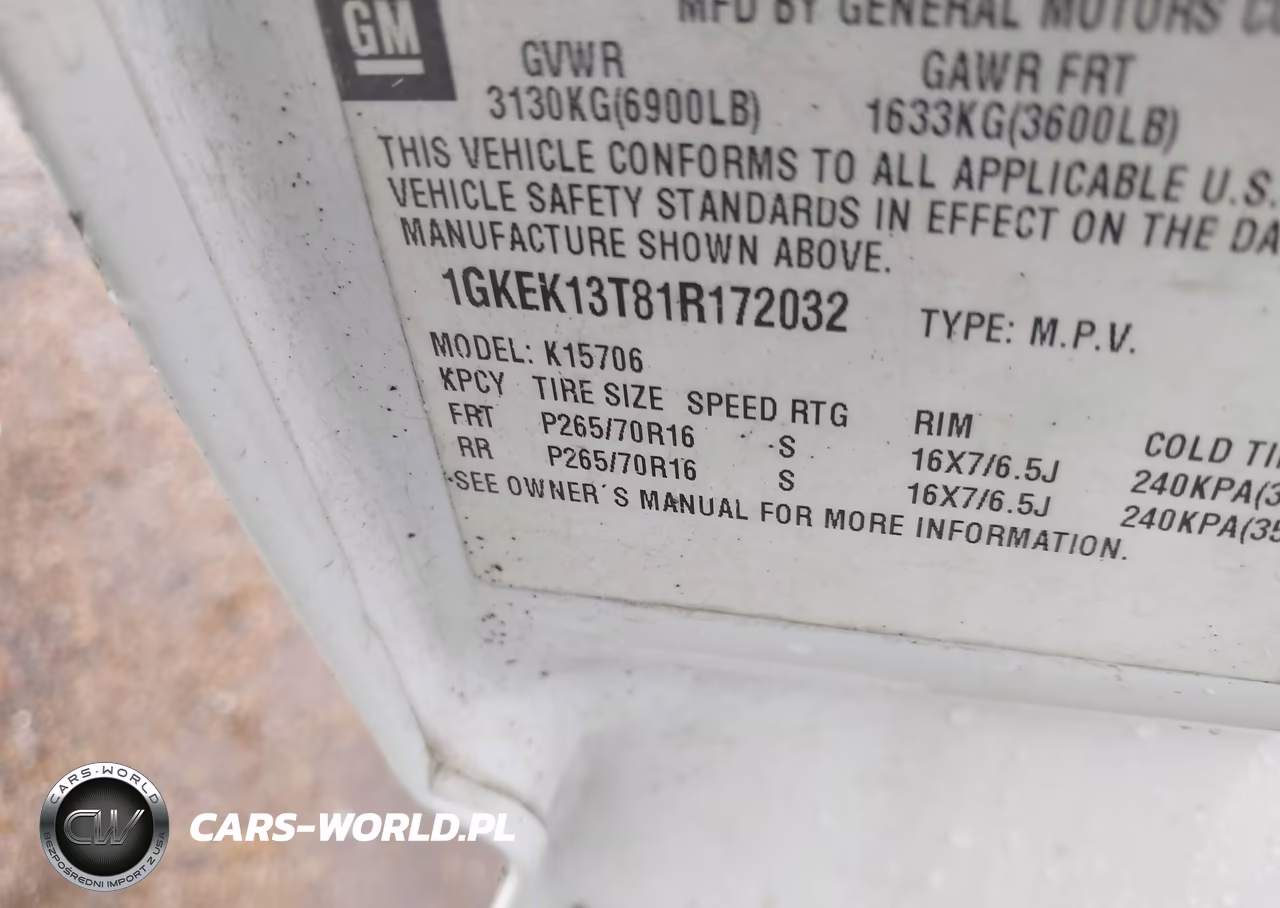 2001 GMC Yukon Slt VIN:1GKEK13T81R172032 - 9