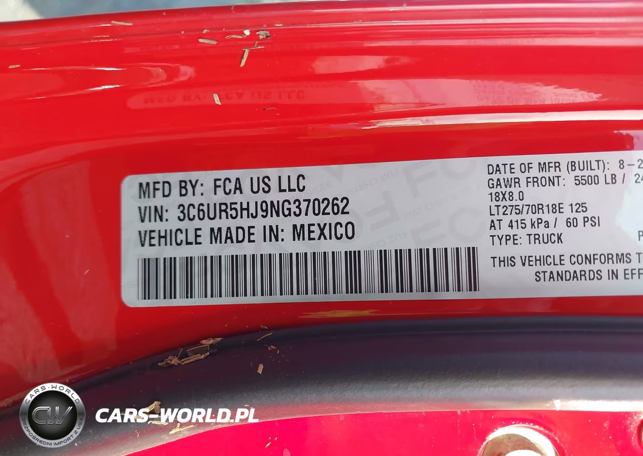 2022 Ram 2500 VIN:3C6UR5HJ9NG370262 - 9
