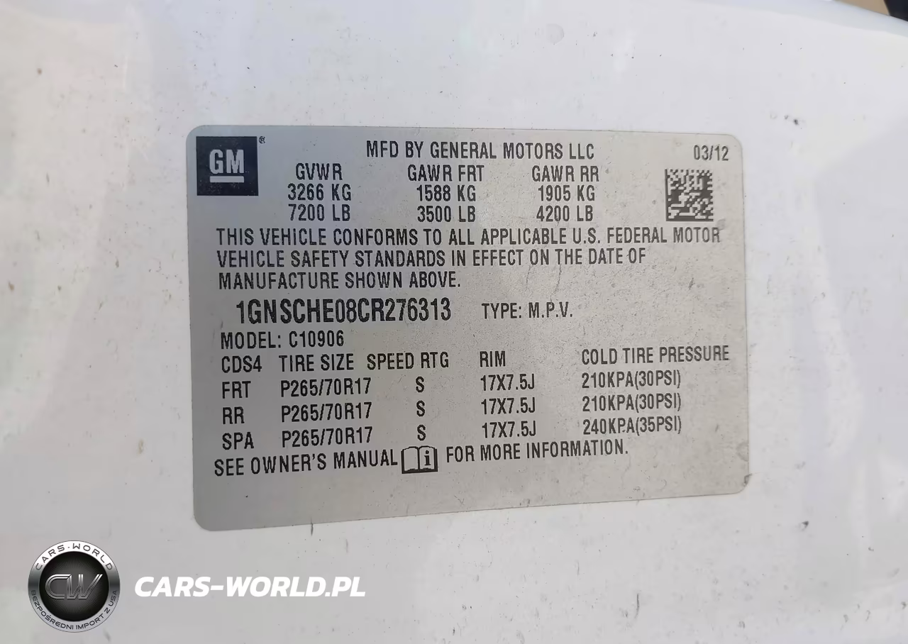 2012 Chevrolet Suburban 1500 Ls VIN:1GNSCHE08CR276313 - 9