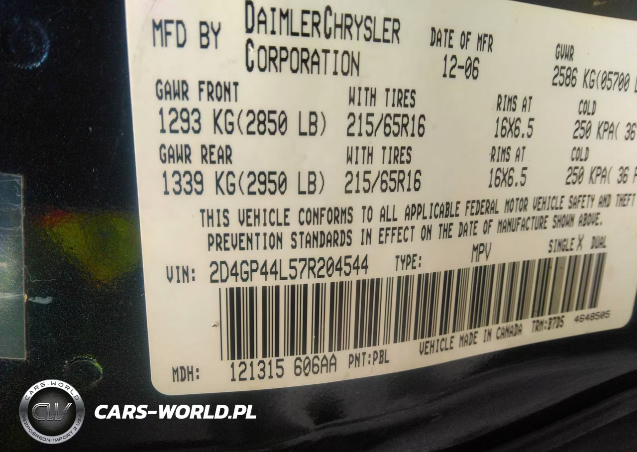 2007 Dodge Grand Caravan Sxt VIN:2D4GP44L57R204544 - 9