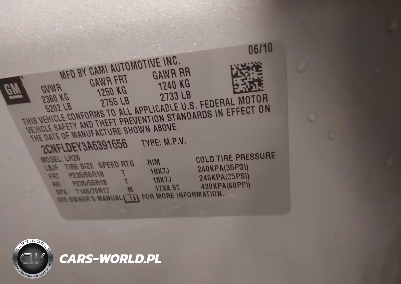 2010 Chevrolet Equinox Lt VIN:2CNFLDEY3A6391656 - 9
