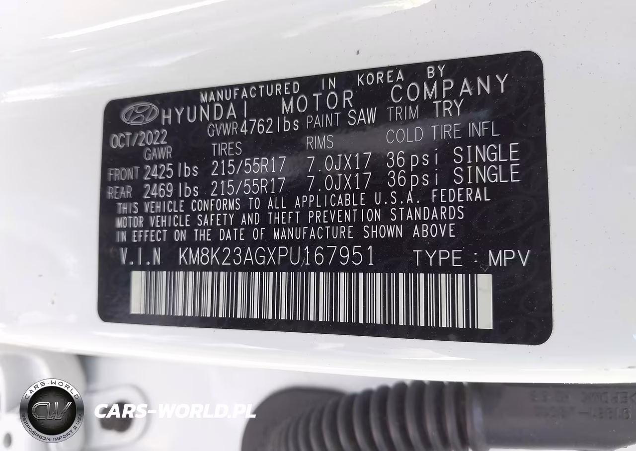 2023 Hyundai Kona Se VIN:KM8K23AGXPU167951 - 9
