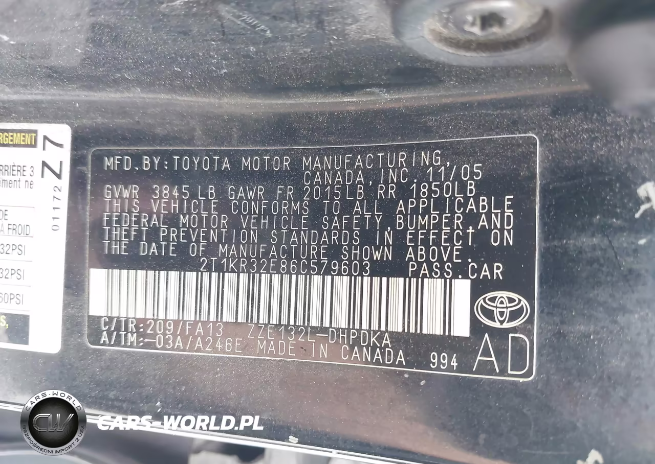 2006 Toyota Matrix VIN:2T1KR32E86C579603 - 9