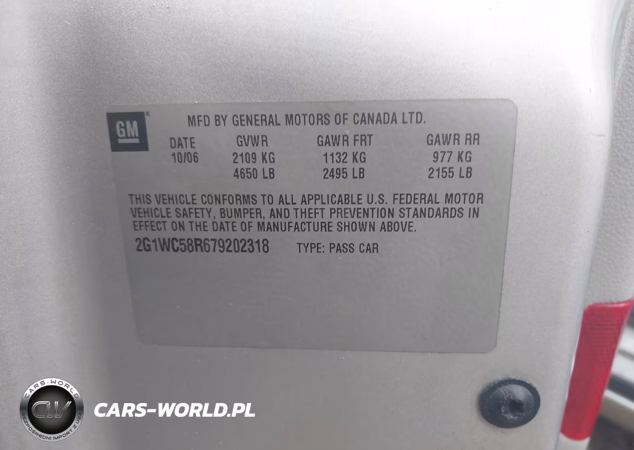 2007 Chevrolet Impala Lt VIN:2G1WC58R679202318 - 9