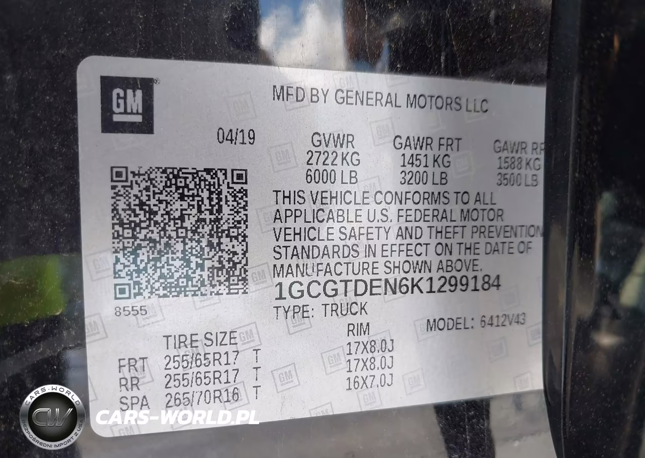 2019 Chevrolet Colorado Z71 VIN:1GCGTDEN6K1299184 - 9