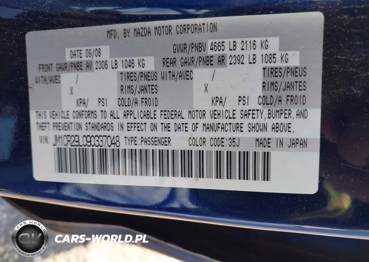 2009 Mazda Mazda5 Grand Touring VIN:JM1CR29L090337048 - 9