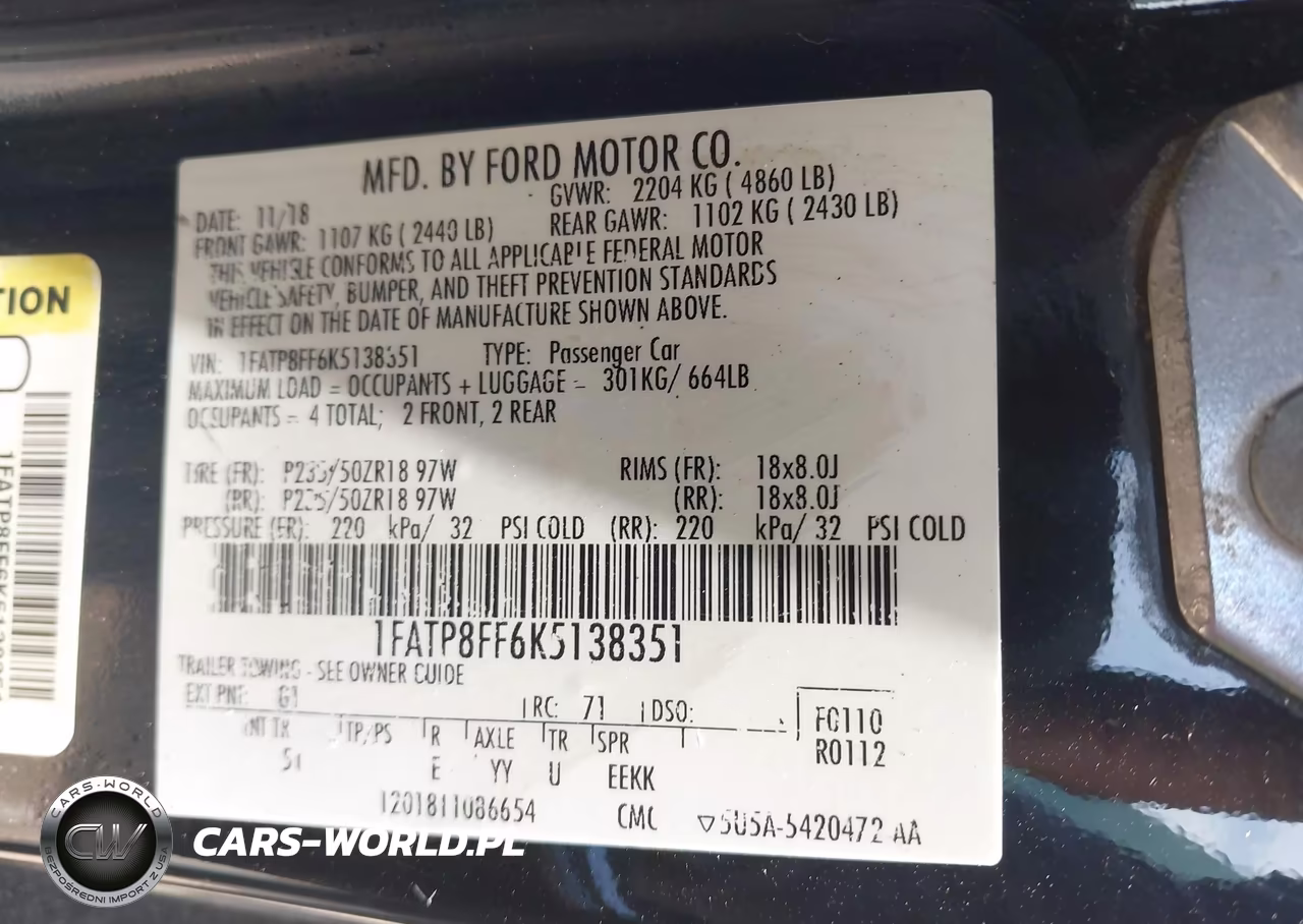 2019 Ford Mustang Gt Premium VIN:1FATP8FF6K5138351 - 9