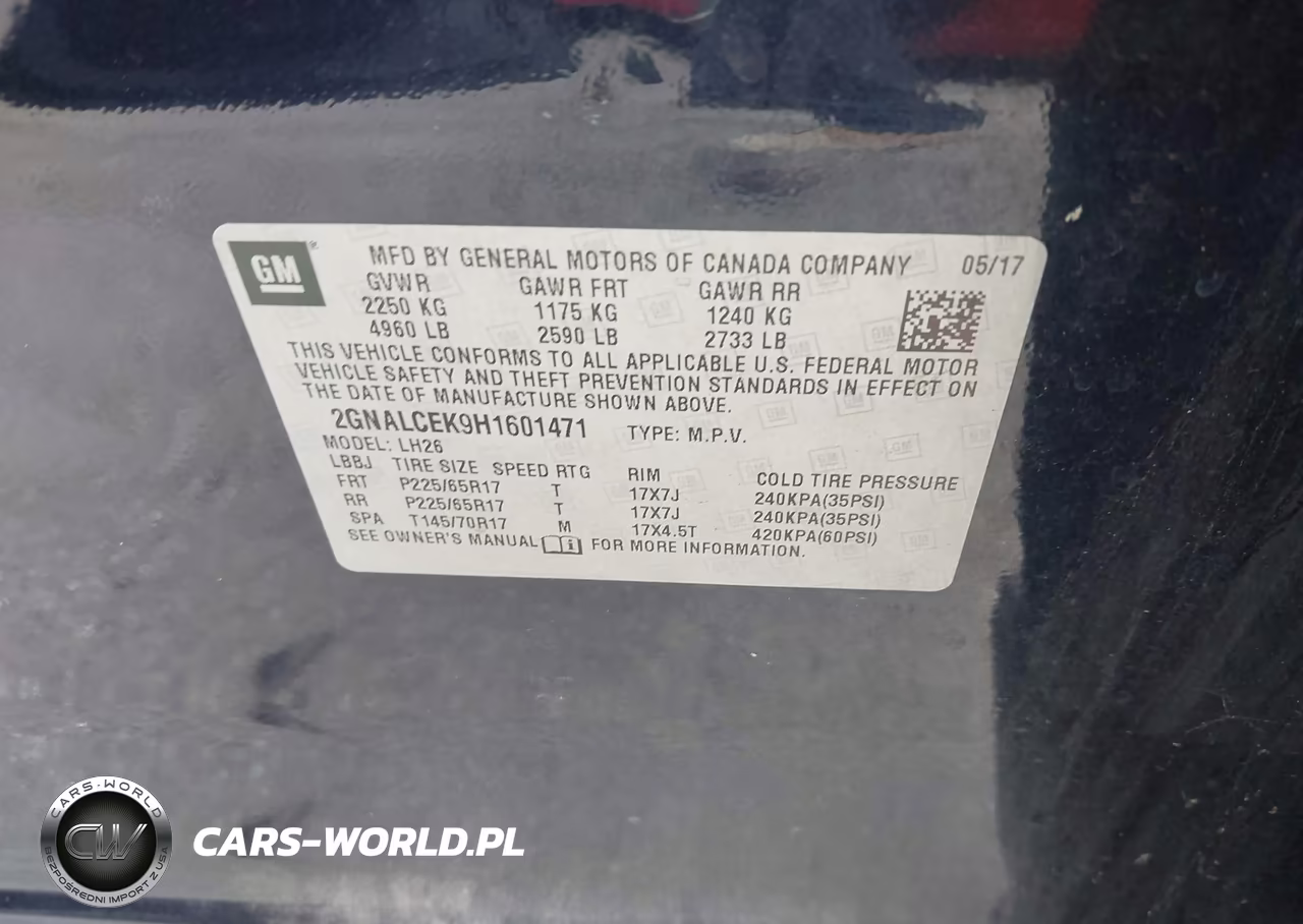 2017 Chevrolet Equinox Lt VIN:2GNALCEK9H1601471 - 9