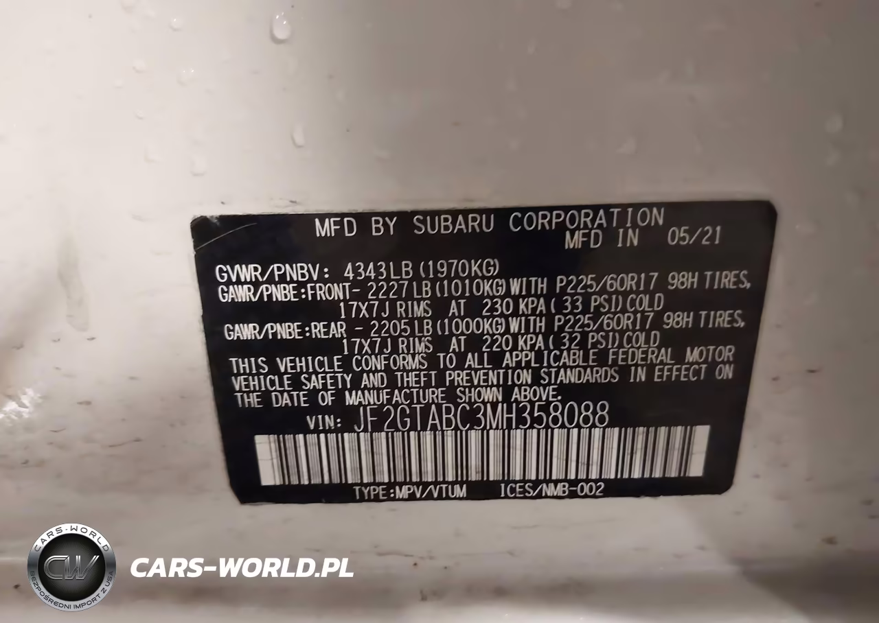 2021 Subaru Crosstrek VIN:JF2GTABC3MH358088 - 9